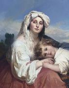 Franz Xaver Winterhalter Italienerin mit Kind painting